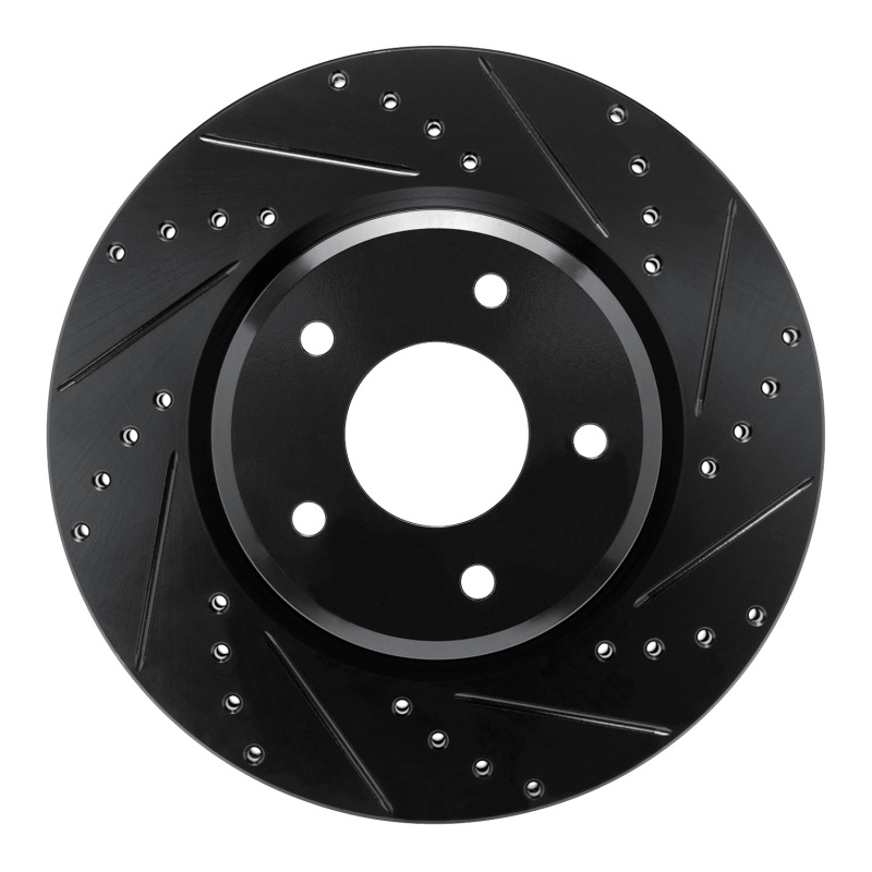 Picture of R1 05-06 Pontiac GTO Front Right Drilled & Slotted Black Brake Rotor