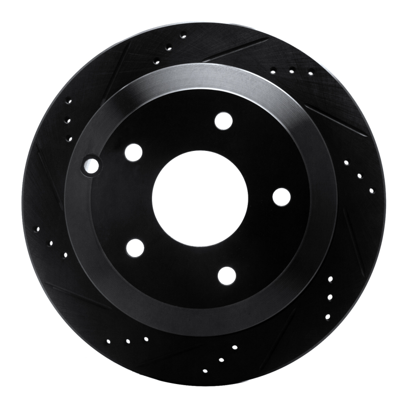 Picture of R1 05-06 Pontiac GTO Rear Left Drilled & Slotted Black Brake Rotor
