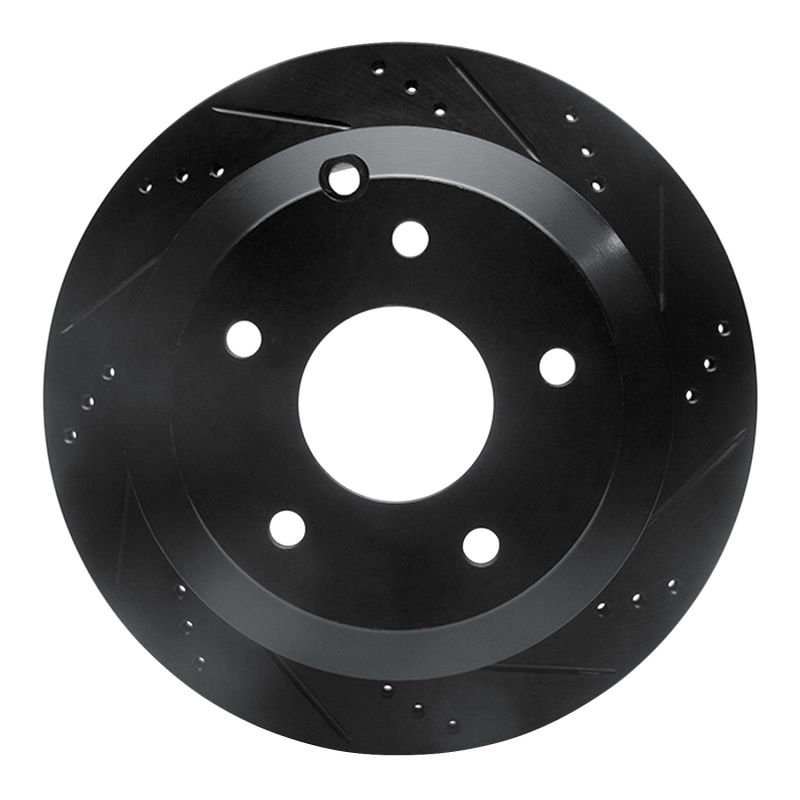 Picture of R1 05-06 Pontiac GTO Rear Right Drilled & Slotted Black Brake Rotor
