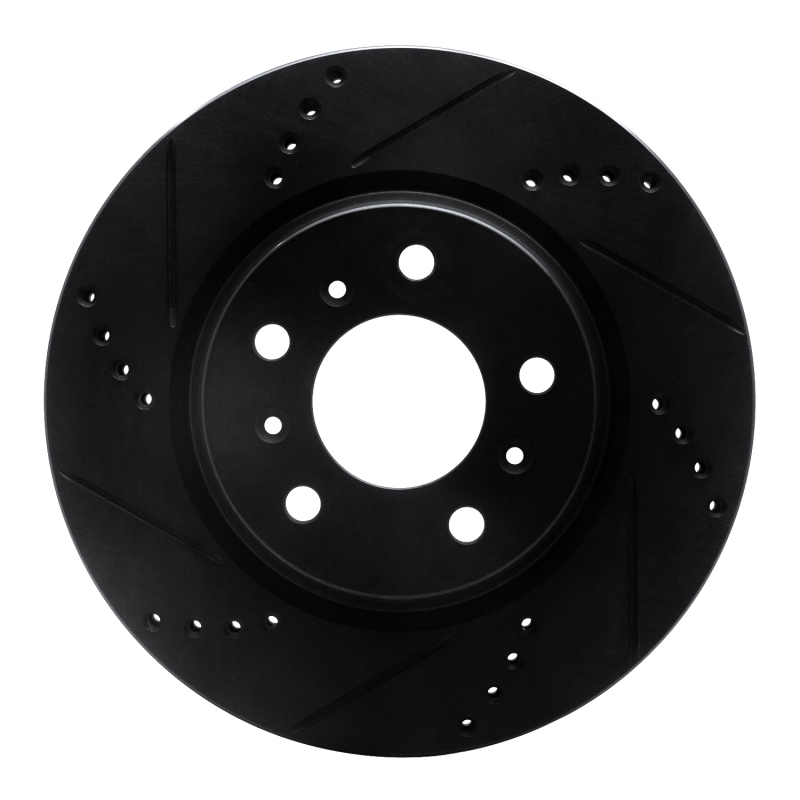 Picture of R1 04-09 Buick Allure Front Left Drilled & Slotted Black Brake Rotor