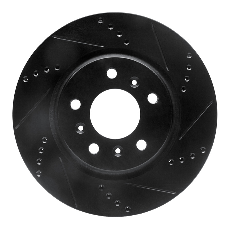Picture of R1 04-09 Buick LaCrosse Front Right Drilled & Slotted Black Brake Rotor