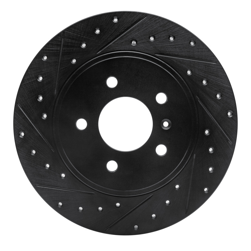 Picture of R1 05-05 Buick Terraza Rear Left Drilled & Slotted Black Brake Rotor