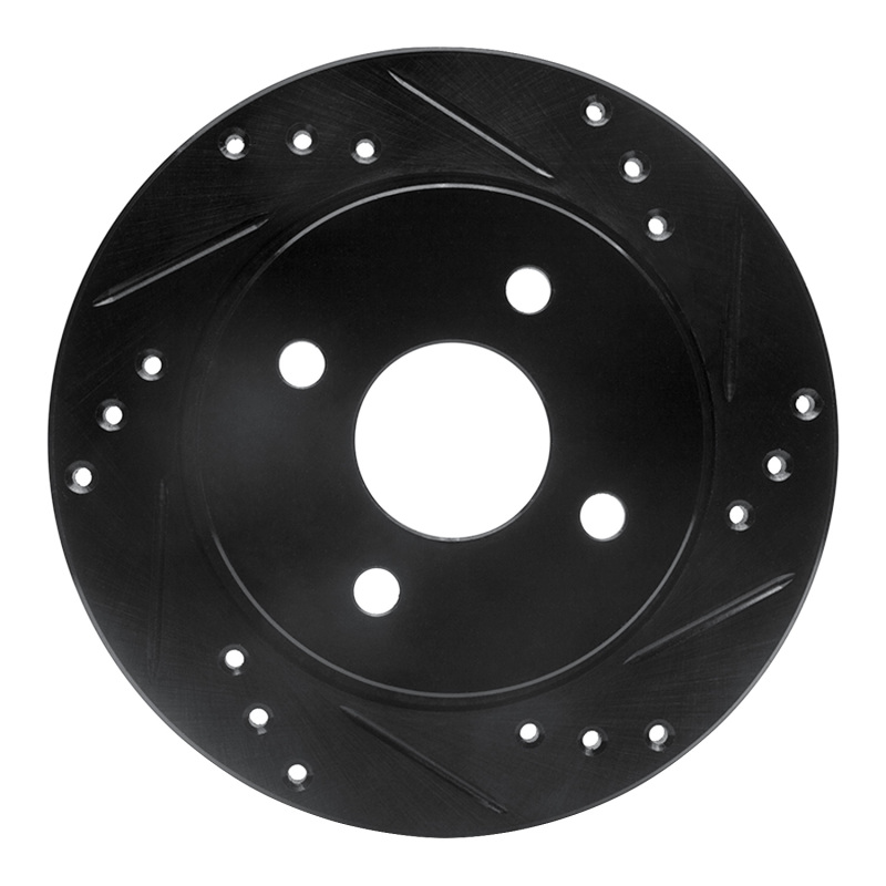 Picture of R1 91-98 Saturn SL Rear Right Drilled & Slotted Black Brake Rotor