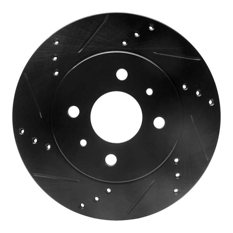 Picture of R1 91-02 Saturn SL1 Front Left Drilled & Slotted Black Brake Rotor
