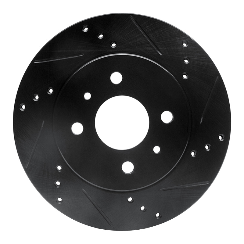 Picture of R1 91-02 Saturn SW1 Front Right Drilled & Slotted Black Brake Rotor