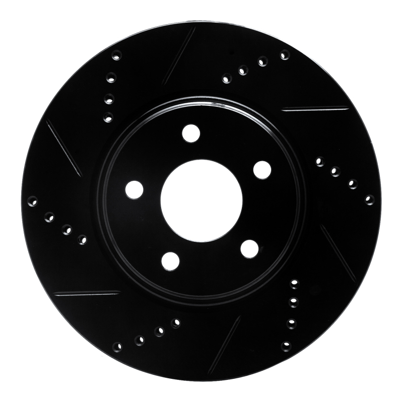 Picture of R1 04-12 Chevrolet Malibu Front Left Drilled & Slotted Black Brake Rotor