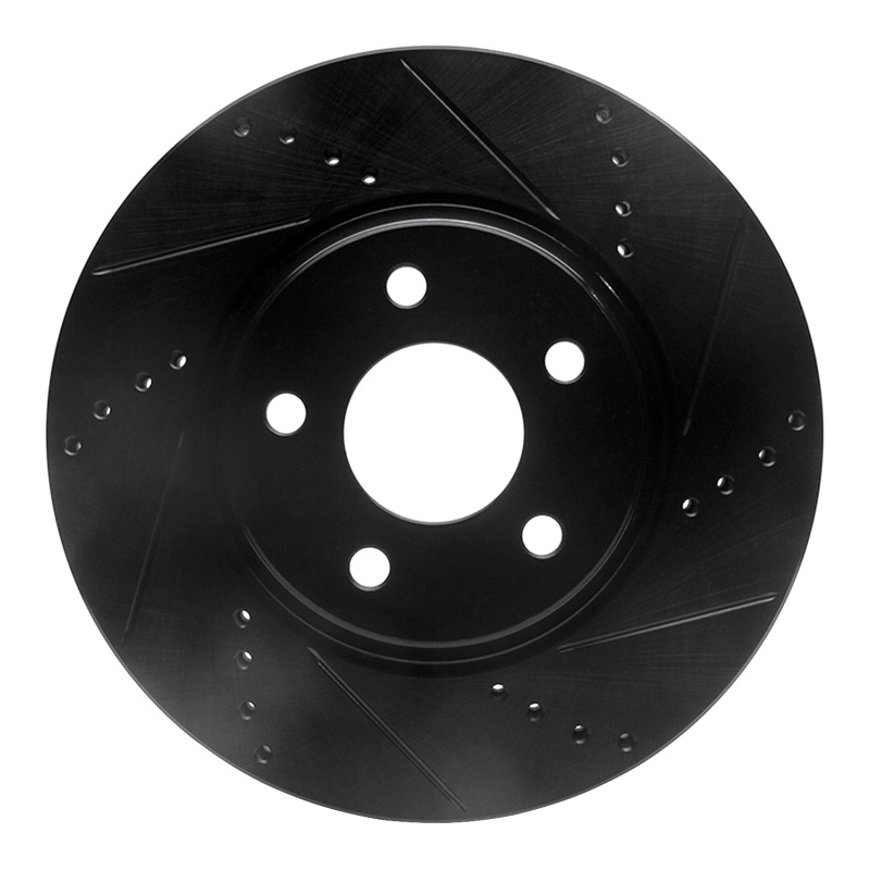 Picture of R1 04-12 Chevrolet Cobalt Front Right Drilled & Slotted Black Brake Rotor