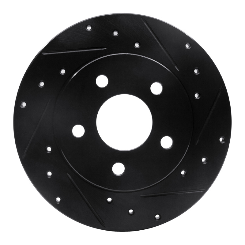 Picture of R1 04-12 Chevrolet Malibu Rear Right Drilled & Slotted Black Brake Rotor