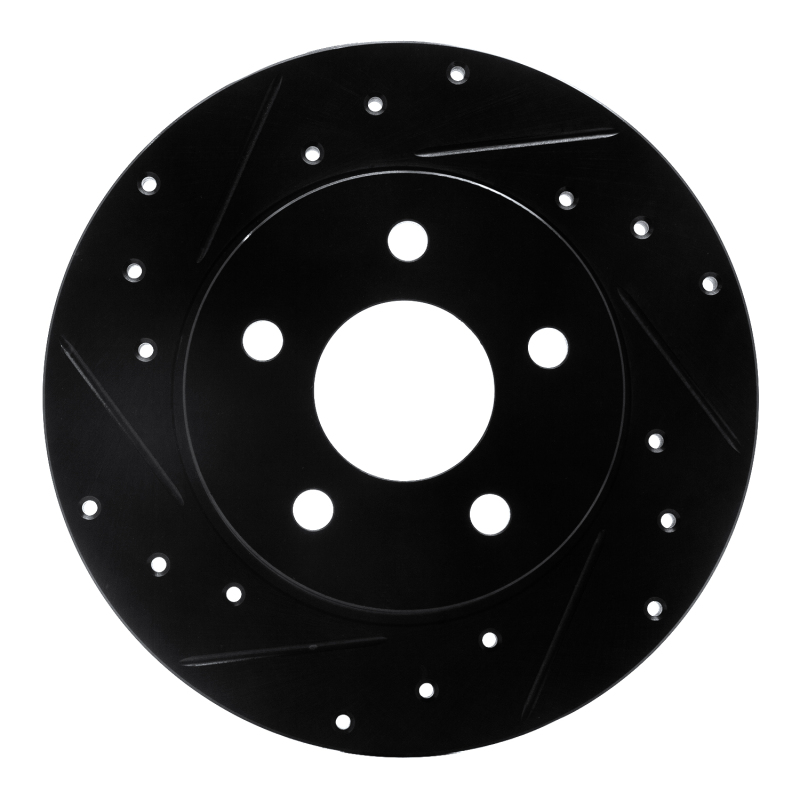 Picture of R1 04-12 Chevrolet Malibu Rear Left Drilled & Slotted Black Brake Rotor