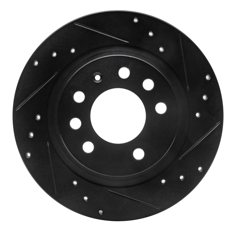 Picture of R1 06-10 Pontiac Solstice Rear Right Drilled & Slotted Black Brake Rotor