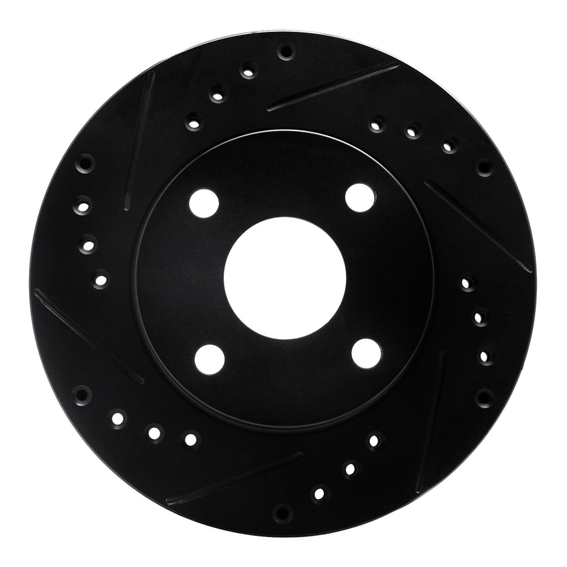 Picture of R1 90-01 Ford Escort Front Left Drilled & Slotted Black Brake Rotor