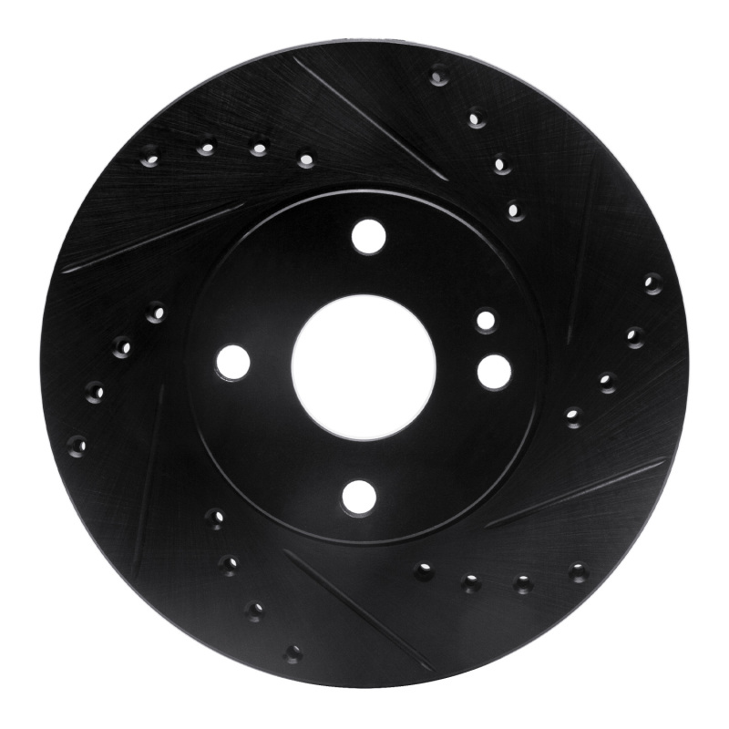 Picture of R1 90-03 Ford Escort Front Right Drilled & Slotted Black Brake Rotor