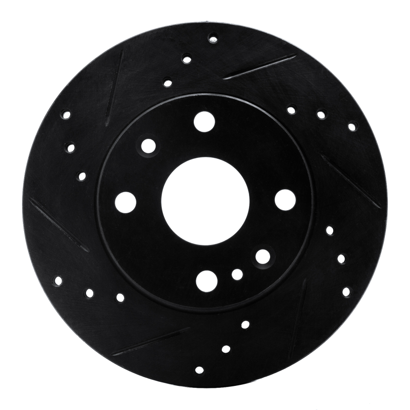 Picture of R1 94-97 Ford Aspire Front Left Drilled & Slotted Black Brake Rotor