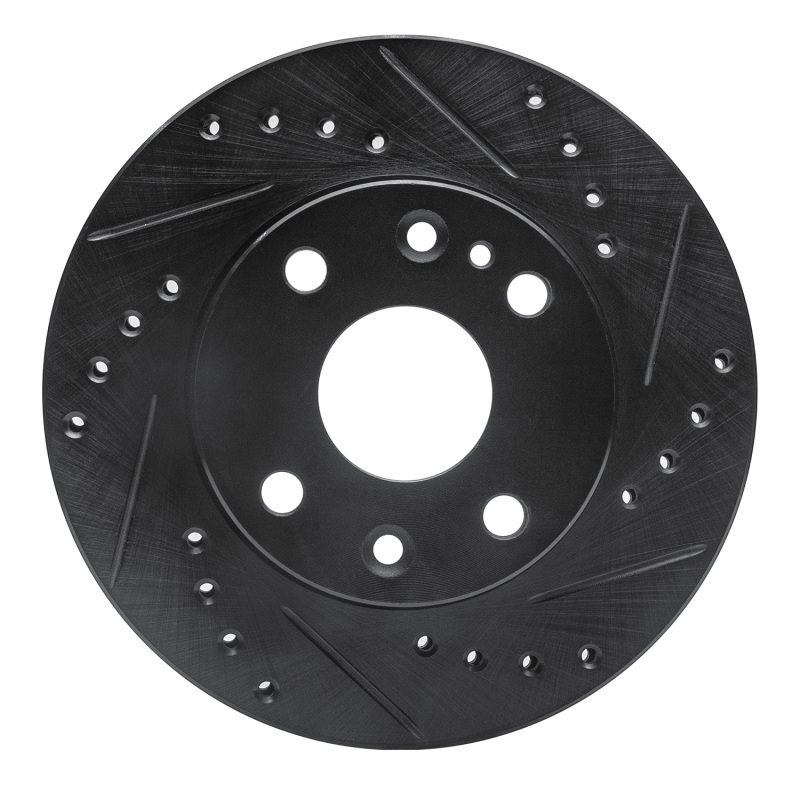 Picture of R1 94-97 Ford Aspire Front Right Drilled & Slotted Black Brake Rotor