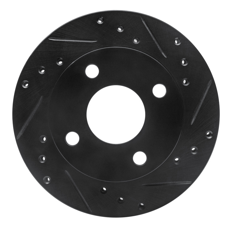 Picture of R1 81-94 Ford TEMPO Front Right Drilled & Slotted Black Brake Rotor