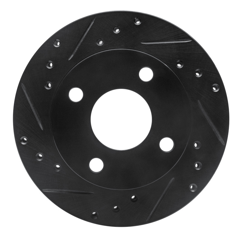 Picture of R1 81-94 Ford Escort Front Left Drilled & Slotted Black Brake Rotor