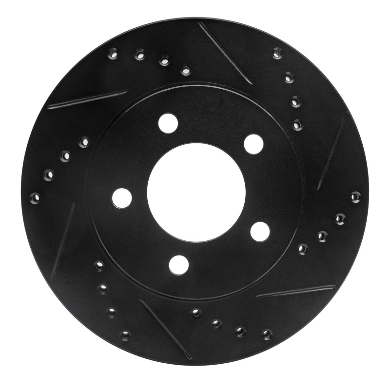 Picture of R1 70-93 Ford Taurus (Excl SHO) Front Right Drilled & Slotted Black Brake Rotor
