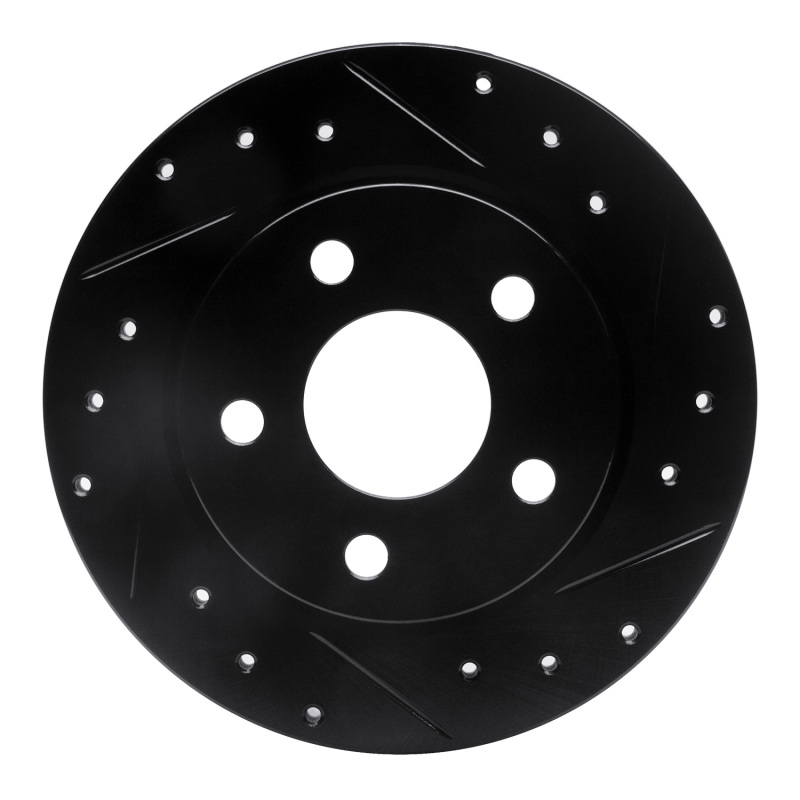 Picture of R1 93-05 Ford Taurus (Excl SHO) Rear Right Drilled & Slotted Black Brake Rotor