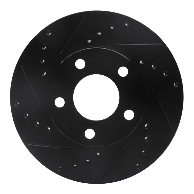 Picture of R1 94-04 Ford Mustang Front Left Drilled & Slotted Black Brake Rotor