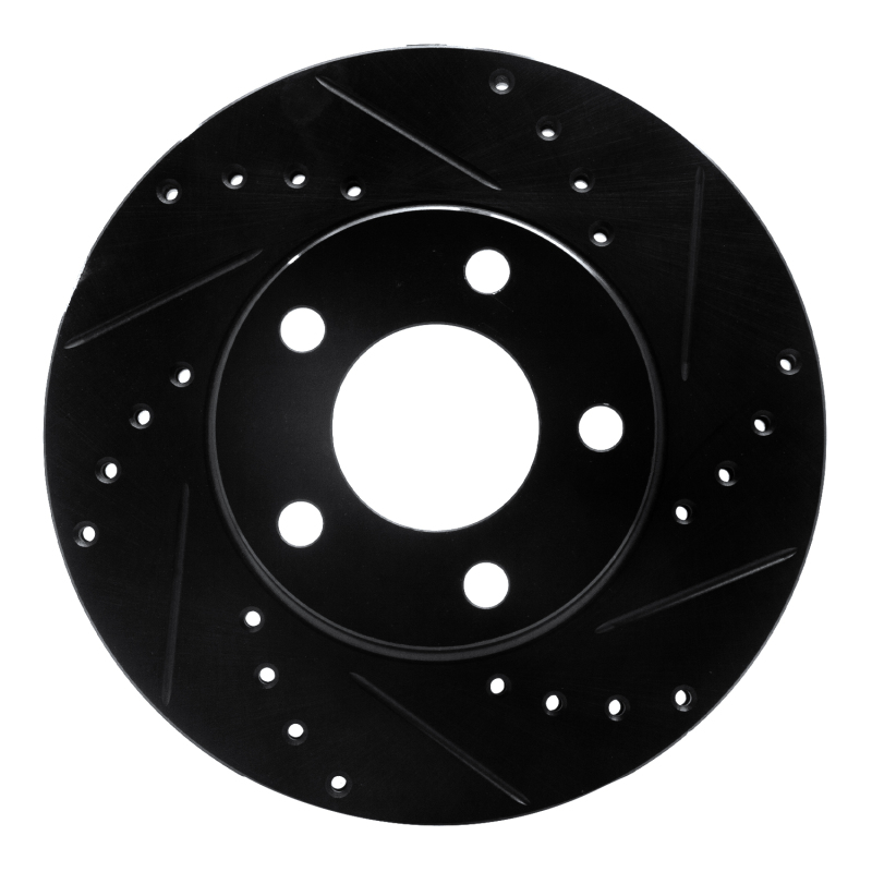 Picture of R1 94-04 Ford Mustang Front Right Drilled & Slotted Black Brake Rotor