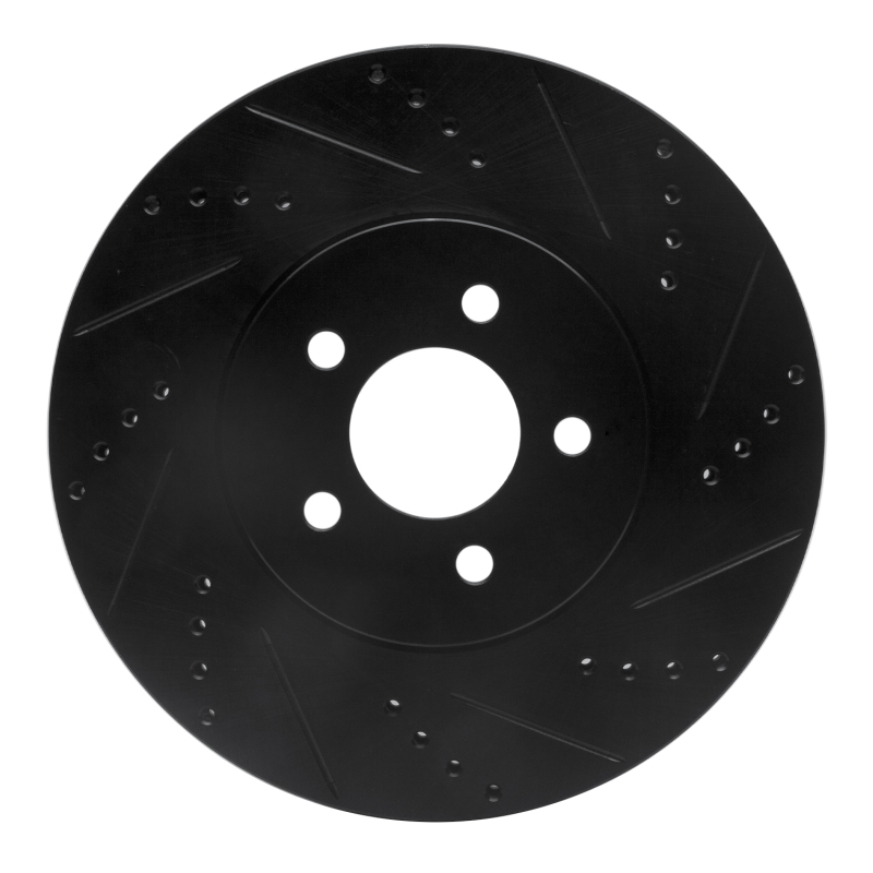 Picture of R1 94-04 Ford Mustang Front Right Drilled & Slotted Black Brake Rotor