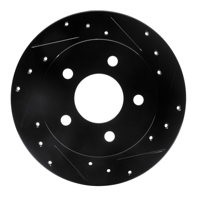 Picture of R1 94-04 Ford Mustang Rear Right Drilled & Slotted Black Brake Rotor