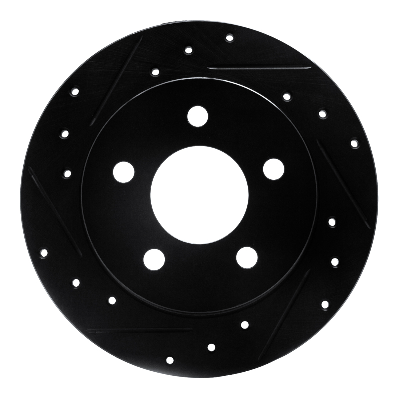 Picture of R1 94-04 Ford Mustang Rear Left Drilled & Slotted Black Brake Rotor