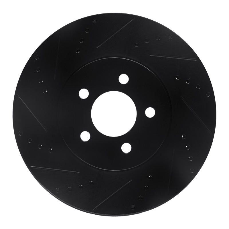 Picture of R1 94-04 Ford Mustang Front Left Drilled & Slotted Black Brake Rotor