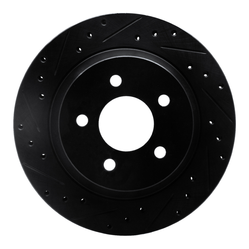 Picture of R1 94-04 Ford Mustang Rear Left Drilled & Slotted Black Brake Rotor