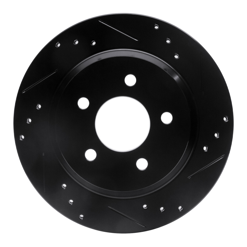 Picture of R1 94-04 Ford Mustang Rear Right Drilled & Slotted Black Brake Rotor