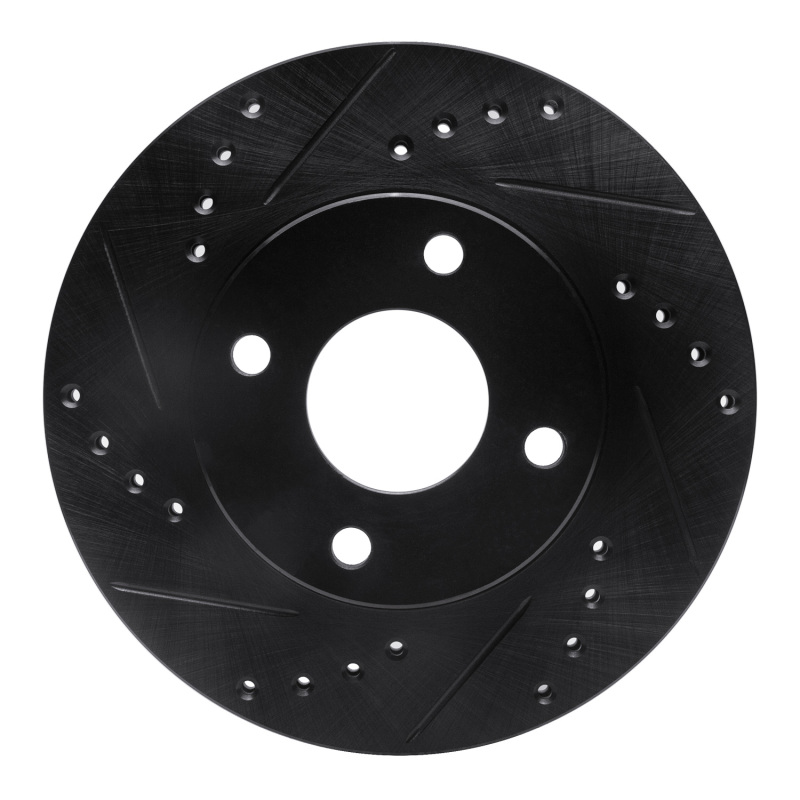 Picture of R1 00-15 Ford Focus Front Left Drilled & Slotted Black Brake Rotor