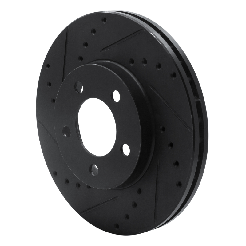 Picture of R1 91-00 Ford Thunderbird Front Left Drilled & Slotted Black Brake Rotor