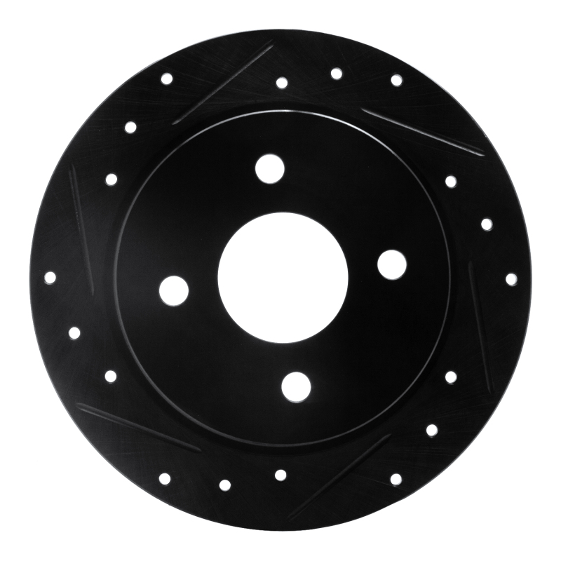 Picture of R1 01-19 Ford Fiesta (USA/Canada) Rear Left Drilled & Slotted Black Brake Rotor