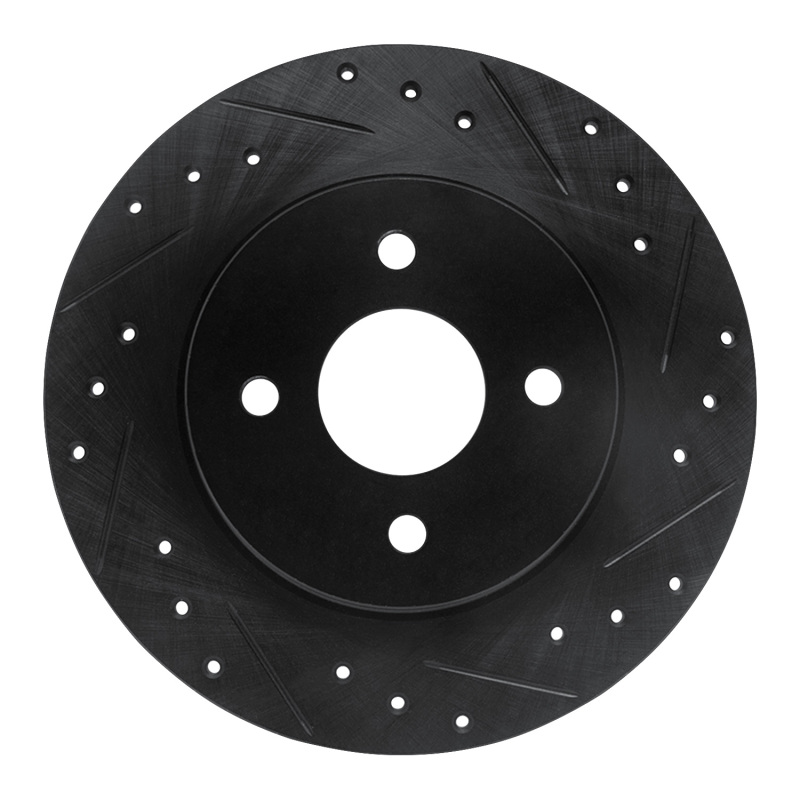 Picture of R1 02-04 Ford Focus Rear Right Drilled & Slotted Black Brake Rotor