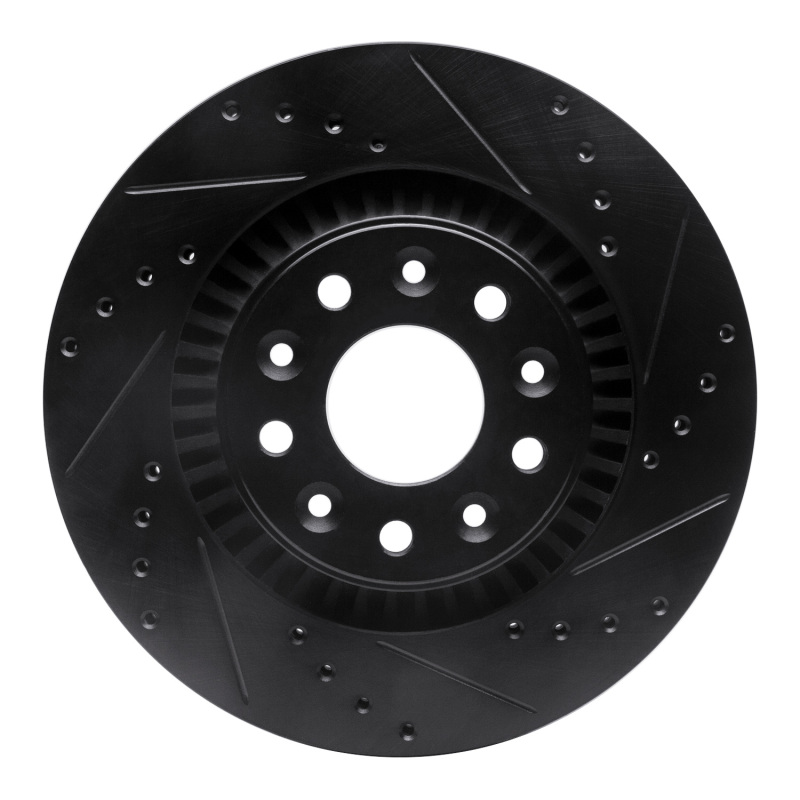 Picture of R1 05-09 Ford Freestyle Front Right Drilled & Slotted Black Brake Rotor