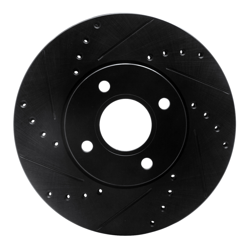 Picture of R1 05-12 Ford Focus Front Left Drilled & Slotted Black Brake Rotor