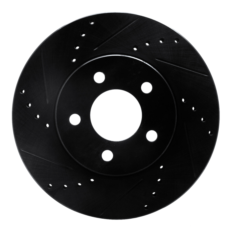 Picture of R1 05-10 Ford Mustang Front Left Drilled & Slotted Black Brake Rotor
