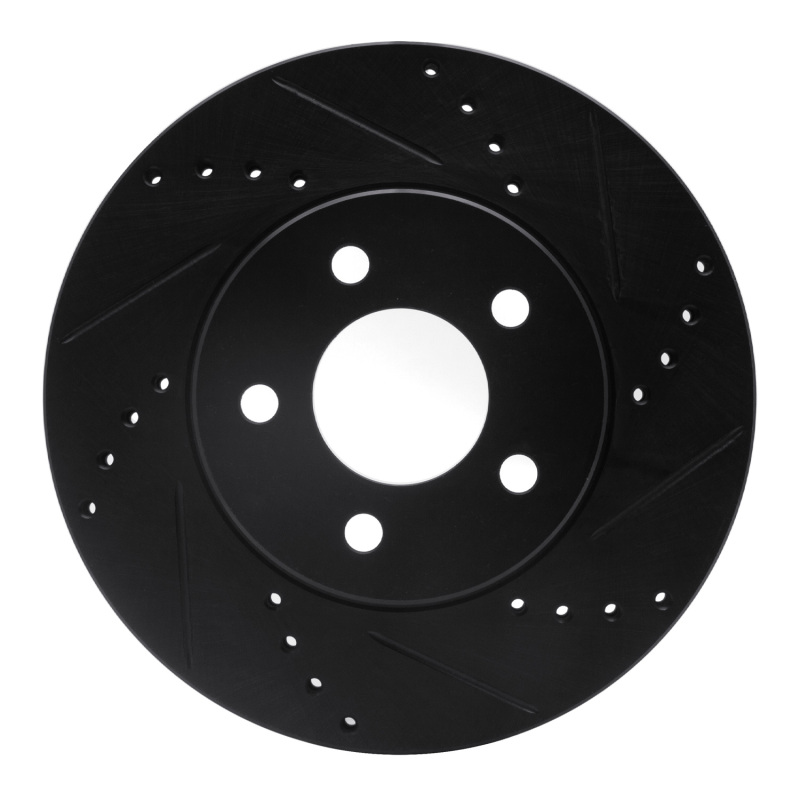 Picture of R1 05-10 Ford Mustang Front Right Drilled & Slotted Black Brake Rotor