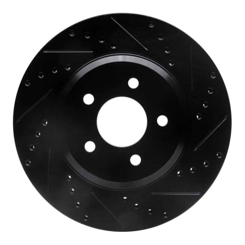 Picture of R1 05-14 Ford Mustang Front Right Drilled & Slotted Black Brake Rotor