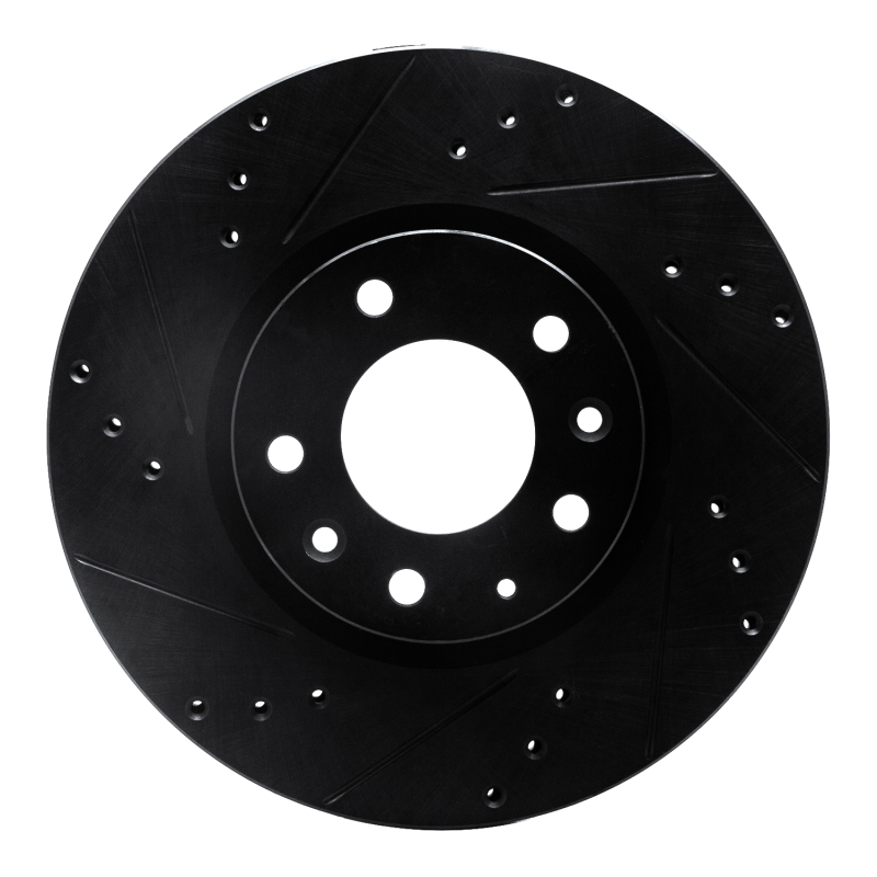 Picture of R1 06-13 Ford Fusion Front Left Drilled & Slotted Black Brake Rotor