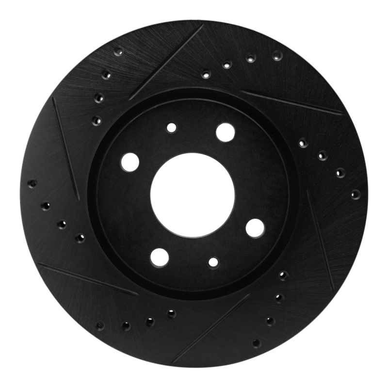 Picture of R1 08-11 Ford Focus Front Left Drilled & Slotted Black Brake Rotor