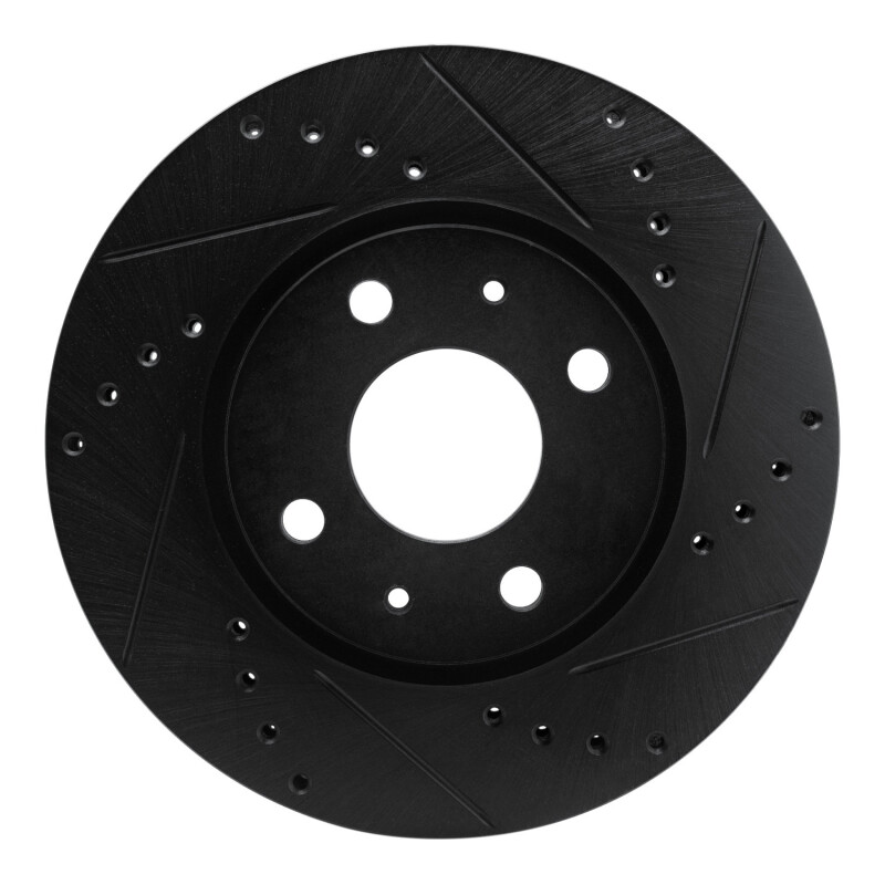 Picture of R1 08-11 Ford Focus Front Right Drilled & Slotted Black Brake Rotor