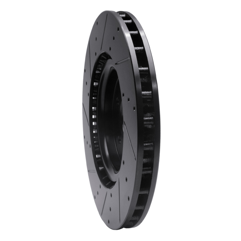 Picture of R1 07-14 Ford Mustang Front Right Drilled & Slotted Black Brake Rotor