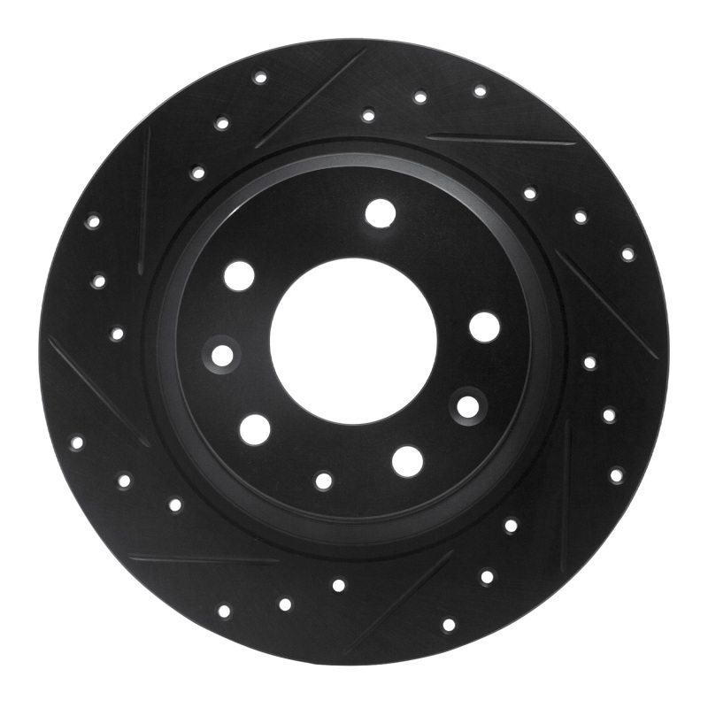 Picture of R1 98-15 Ford Fusion Rear Left Drilled & Slotted Black Brake Rotor