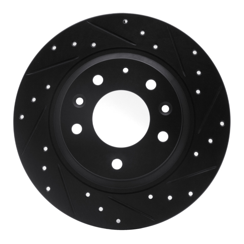 Picture of R1 98-15 Ford Fusion Rear Right Drilled & Slotted Black Brake Rotor