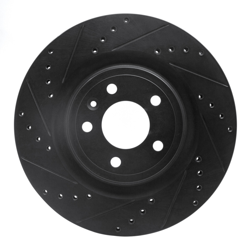 Picture of R1 11-14 Ford Mustang Front Left Drilled & Slotted Black Brake Rotor