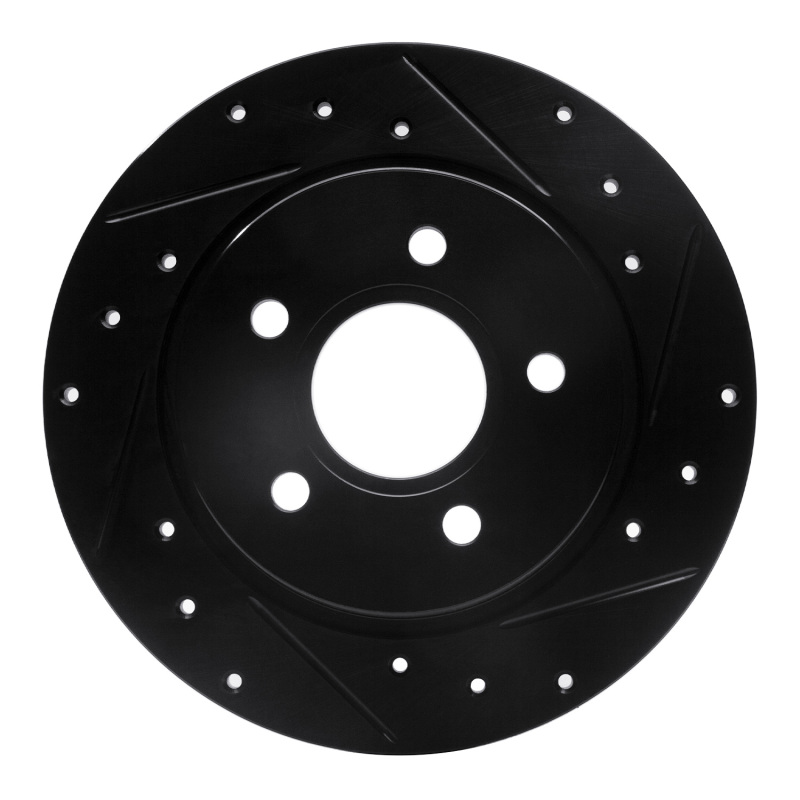 Picture of R1 12-18 Ford Focus Rear Right Drilled & Slotted Black Brake Rotor