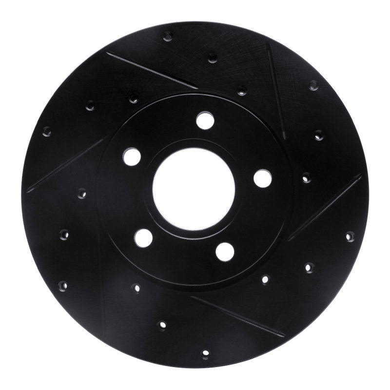 Picture of R1 12-18 Ford C-MAX Front Right Drilled & Slotted Black Brake Rotor