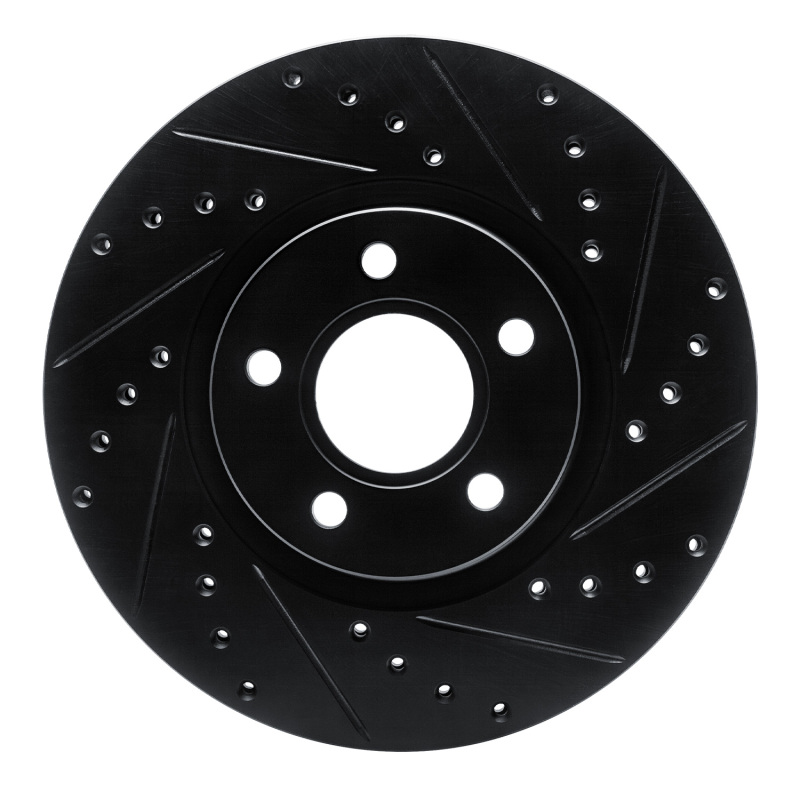Picture of R1 04-19 Ford C-MAX Front Right Drilled & Slotted Black Brake Rotor