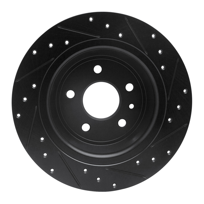 Picture of R1 13-20 Ford Fusion Rear Left Drilled & Slotted Black Brake Rotor